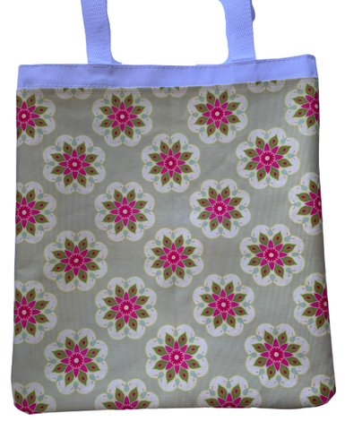Pink/Green Flowers- Purse/Beach Bag